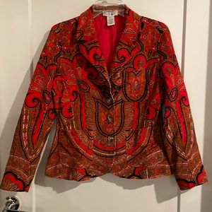 Paisley Corduroy Blazer with Pockets